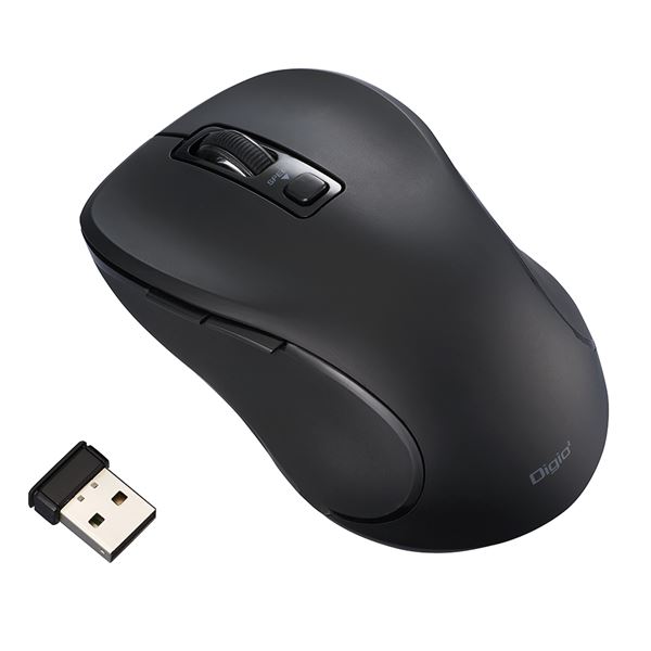 Digio2 無線 静音マウス 5ボタン/BlueLED [g67] MUS-RKF214BK ブラック 黒 集中力を高める67gの軽量ワイヤレスマウス 静かな操作が可能な5ボタン仕様、BlueLED搭載のブラックカラー 黒 送料無料の通販は 5,155円