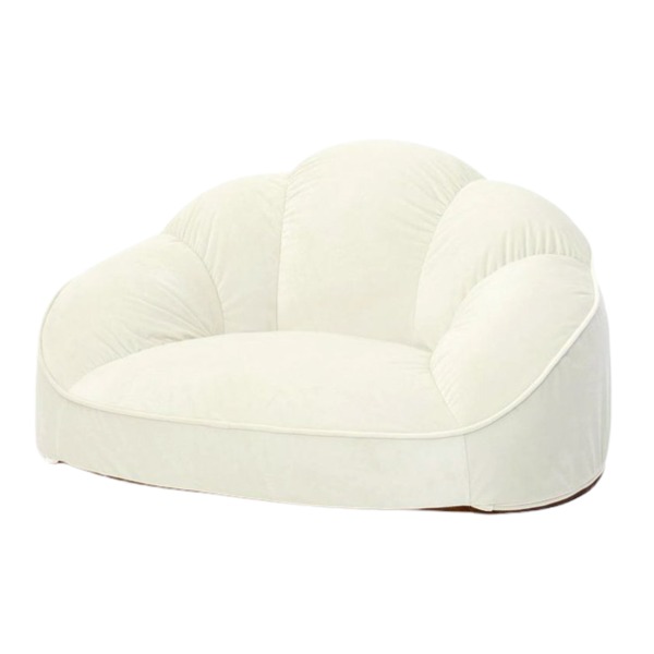 フロアソファ ー 約幅87cm 1人掛け ベロア アイボリー シェル型 ローソファ 低い フロアタイプ ロータイプ フロアソファ ー リビング ダイニング 子供部屋 プレゼント 乳白色 送料無料の通販は 9,491円