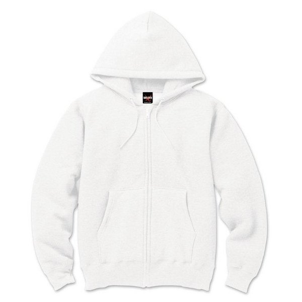 裏起毛 フルジップ パーカー XLサイズ ホワイト 12.5oz ヘビーウェイト 綿混 コットン混 保温力抜群 男女兼用 白