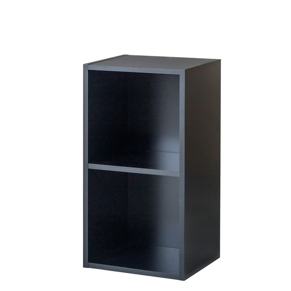 レコードラック(LP整理 収納 用ラック)/バイナルボックス 木製 2段 LP-12 ブラック(黒) 黒 送料無料の通販は 6,298円