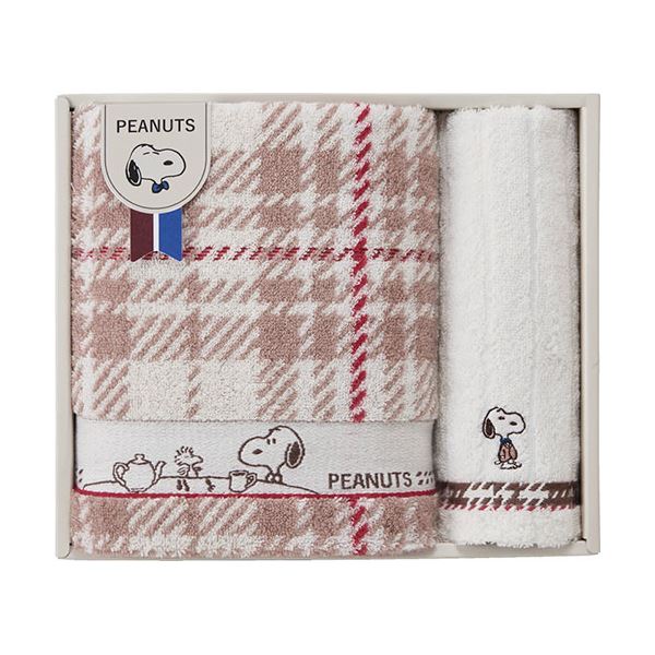 スヌーピー チェック バスタオル&フェイスタオル バスタオル60×120cm、フェイスタオル34×80cm C6078609 送料無料の通販は 8,998円
