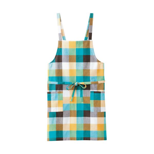 （まとめ） レップ エプロンチェック グリーン G-0765 1枚 【×3セット】 緑 爽やかな緑色のエプロンチェック柄が魅力的 3枚セットでお得にGET 料理を楽しく彩るアイテム 緑 送料無料