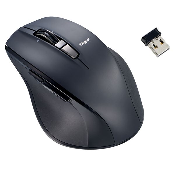 Digio2 無線 高速スクロール静音マウス 5ボタン／BlueLED MUS-RKF164NBK ブラック 黒 送料無料の通販は