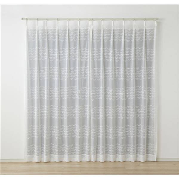 レース カーテン 約幅100×丈133cm ナミナミボイル ホワイト 1枚入 日本製 国産 デザインライフ レースカーテン リビング 寝室 白 送料無料の通販は 4,855円