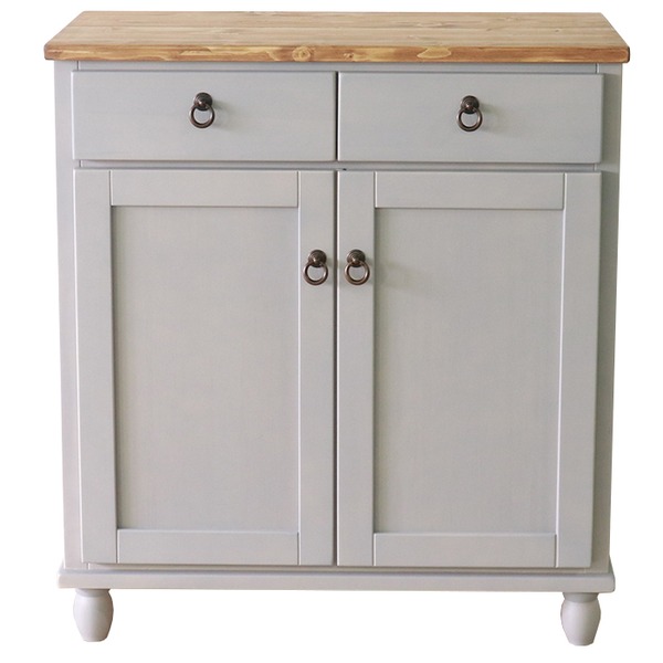 キャビネット シェルフ 戸棚 約幅78cm グレー 木製 扉付き 脚付き 整理 収納 家具 インテリア家具 リビング家具 ダイニング家具 完成品 送料無料の通販は 43,794円