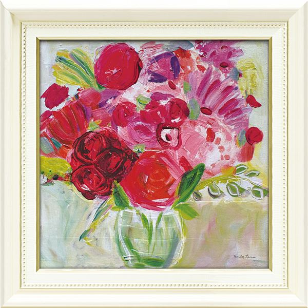 ユーパワー ファリダ・ザマン Gel加工 アートフレーム 「ピンクアンドレッドフローラル」 赤 送料無料の通販は 8,455円