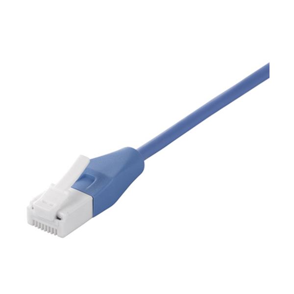 （まとめ） バッファローツメの折れないLANケーブル 配線 カテゴリー6 ストレート スリムタイプ ブルー 5m BSLS6SU50BL21本 【×10セット】 青 送料無料の通販は