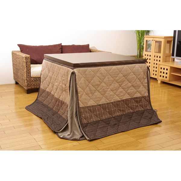 ハイタイプ 高い 高脚用 こたつ布団 【単品 薄掛け ベージュ 235×235cm】 折りたたみ整理 収納 コンパクト仕様 しじら ボア 〔リビング〕 送料無料