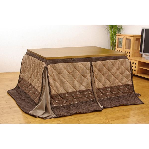 ハイタイプ 高い 高脚用 こたつ布団 【単品 薄掛け ベージュ 235×275cm】 折りたたみ整理 収納 コンパクト仕様 しじら ボア 〔リビング〕 送料無料