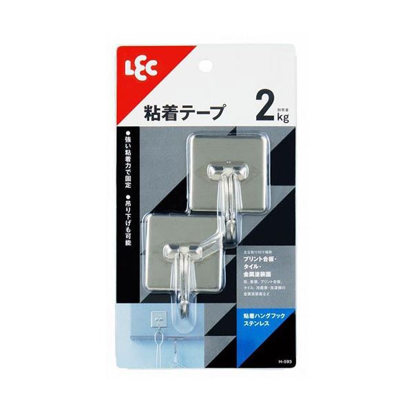 【5セット】 レック 粘着ハングフック ステンレス H-593X5 【5セット】 レック 粘着ハングフック ステンレス H-593X5 送料無料の通販は