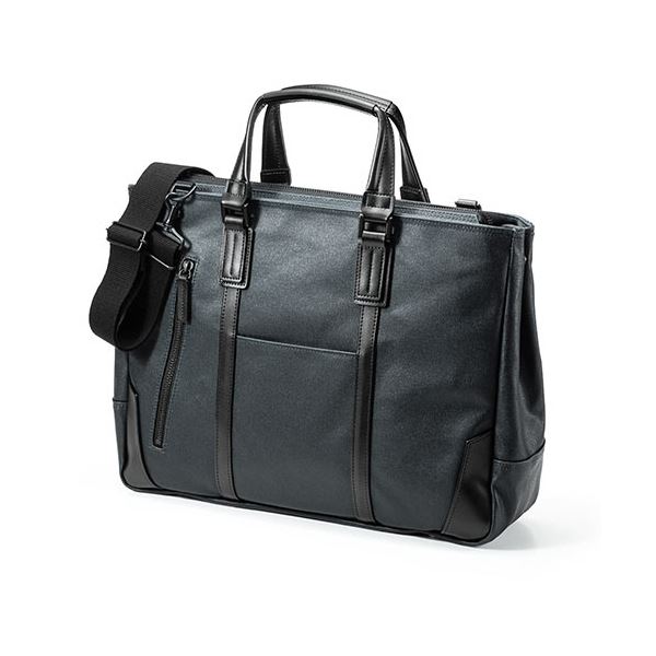 サンワダイレクト 日本製 国産 ビジネスバッグ(ブリーフ・倉敷帆布・手持ち・ショルダー・A4整理 収納 ・ネイビー) 200-BAG168NV 1個 送料無料の通販は