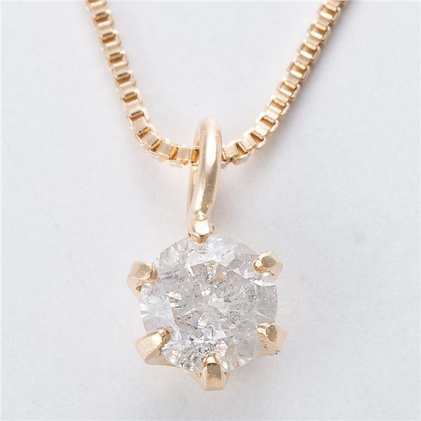 K18 0.1ctダイヤモンドペンダント/ネックレス ベネチアンチェーン（鑑別書付き） 送料無料の通販は