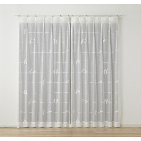 レース カーテン 約幅100×丈133cm シングバードボイル ホワイト 1枚入 日本製 国産 デザインライフ レースカーテン リビング 寝室 白 送料無料の通販は 4,907円