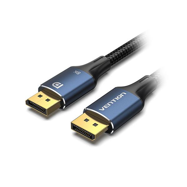 【3本セット】 VENTION DP Male to Male HDケーブル コットン編み 8K対応 アルミニウム合金 1m ブルー HC-2847X3 青 送料無料