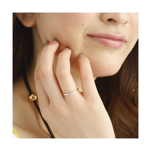 K18WGダイヤリング 指輪 7号