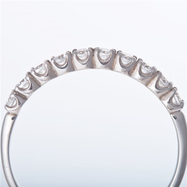 K10ホワイトゴールド 0.2ctハーフエタニティリング 11号 白 送料無料の通販は