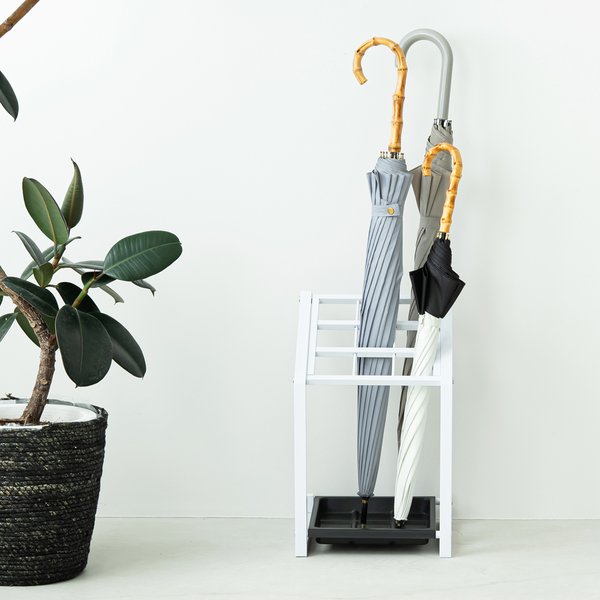 【5個セット】9マス傘立て（ホワイト/白） かさたて カサ立て 収納 オフィス アンブレラスタンド 店舗 業務用 スリム 軽量 玄関 アイアン エントランス 業務用 NK-7210 組立品 白 送料無料の通販は