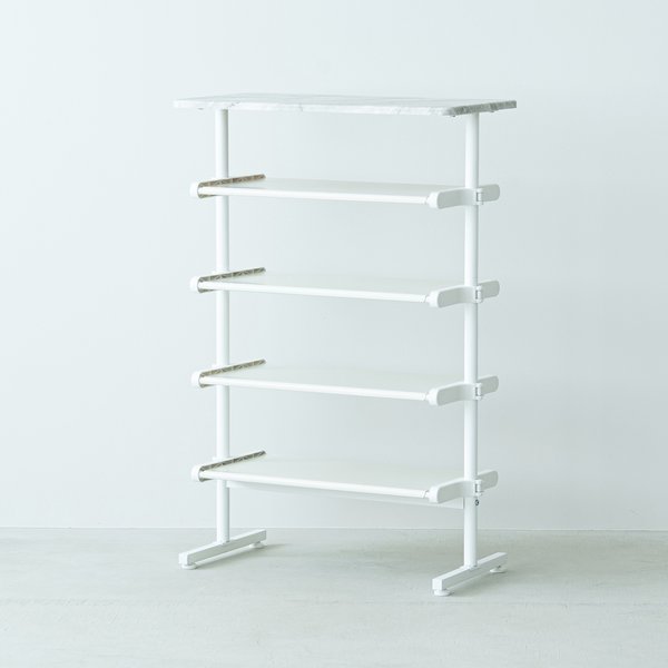 TRUSCO スチール製メッシュラック W905XD305XH1533 4段 バックバー付 ( TME-BB-5334 ) TRUSCO スチール製メッシュラック下段開放型 W905XD305XH1533 棚板4枚