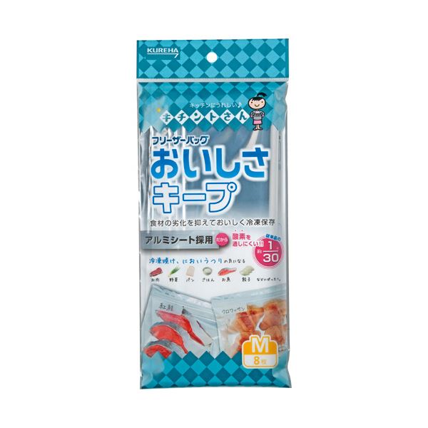 （まとめ）クレハ キチントさん フリーザーバッグおいしさキープ M 1パック(8枚)【×10セット】 食材の鮮度をキープ 冷凍中の劣化を防ぐフリーザーバッグMサイズ10パックセット 送料無料の通販は
