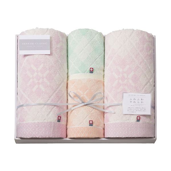 今治 クラシック ふわもち甘撚り タオルセット バスタオル×2、フェイスタオル・ウォッシュタオル(33×33cm)×各1 L9038595 送料無料の通販は 8,540円