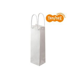 （まとめ）TANOSEE 手提袋 丸紐 白無地・ワインボトル用 30枚入×10パック エレガントな手提げ袋 上品な白無地とワインボトルにぴったり 大容量30枚×10パック 送料無料