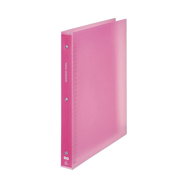 (まとめ)TANOSEE30穴バインダー(透明PP表紙) A4タテ 90枚収容 背幅34mm ピンク 1セット(10冊)【×3セット】 送料無料の通販は