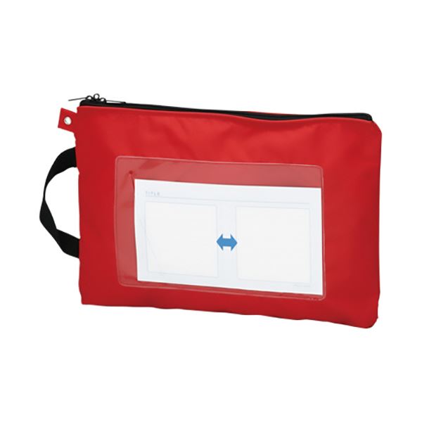 （まとめ）クラウン メールバッグ A4短辺取手付レッド CR-ME04-R 1個【×5セット】 赤