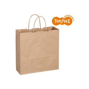 （まとめ）TANOSEE 手提袋 丸紐 茶無地・中 50枚入×6パック エレガントな店舗アイテム 上品な紙袋でお客様を魅了 （まとめ）TANOSEE 手提袋 ラウンドハンドル 茶色無地・中サイズ 50枚入×6パック 送料無料
