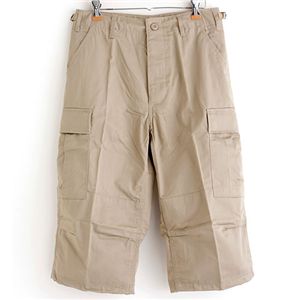 アメリカ軍 BDU クロップド カーゴパンツ 迷彩服 XSサイズ カーキ 7分丈 レプリカ 米軍 ミリタリーパンツ 軍モノ