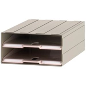 サカセ ビジネスカセッター A4-トレー2 A4／1列／2段 スムーズな書類の出し入れが可能なオープンタイプケース 事務作業を効率化する業務用アイテム A4サイズのトレーが2段に配置され、大容量収納が可能 書類整理が一層スマートに 送料無料の通販は