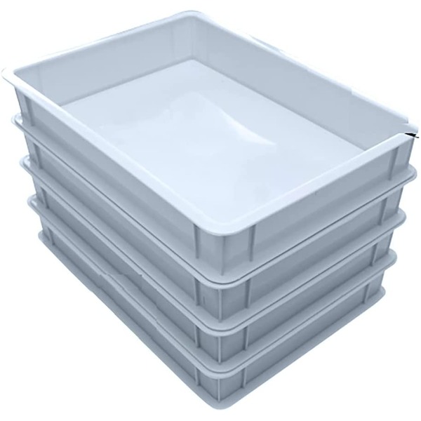 浅型 トレー／収納ケース 〔グリーン 80個セット〕 幅33cm×奥行24cm