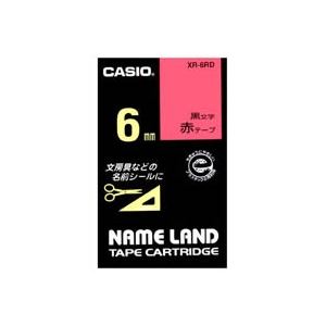 (業務用5セット) CASIO カシオ ネームランド用ラベルテープ 【幅：6mm】 XR-6RD 赤に黒文字 送料無料