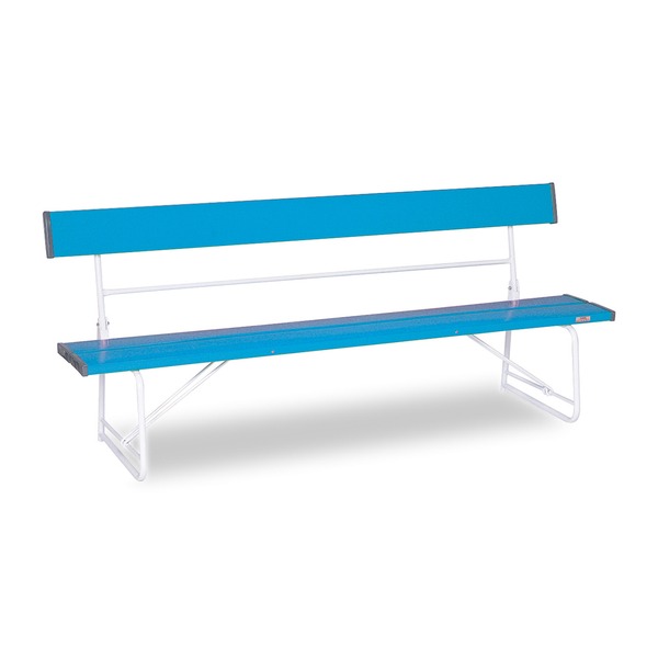 ベンチ 背付 1800 青 ブルー 折りたたみ式 約W1805×D516×H740mm 座面両端安全 安心 カバー付 テラモト 青 送料無料の通販は