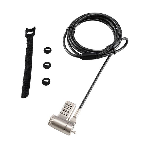 (まとめ) エレコム セキュリティワイヤーロック 4桁ダイヤル式タイプ ESL-37I 1パック 〔×5セット〕 まとめ) エレコム セキュリティワイヤーロックダイヤル錠(4桁) ESL-38