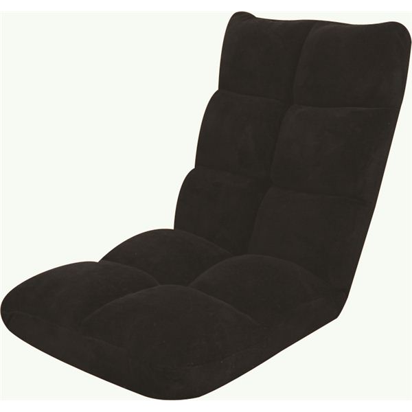 座椅子 (イス チェア) パーソナルチェア (イス 椅子) 幅42cm ブラック 14段階 リクライニング もこもこ ふわふわ リクライナー リビング ダイニング インテリア家具 黒 送料無料の通販は