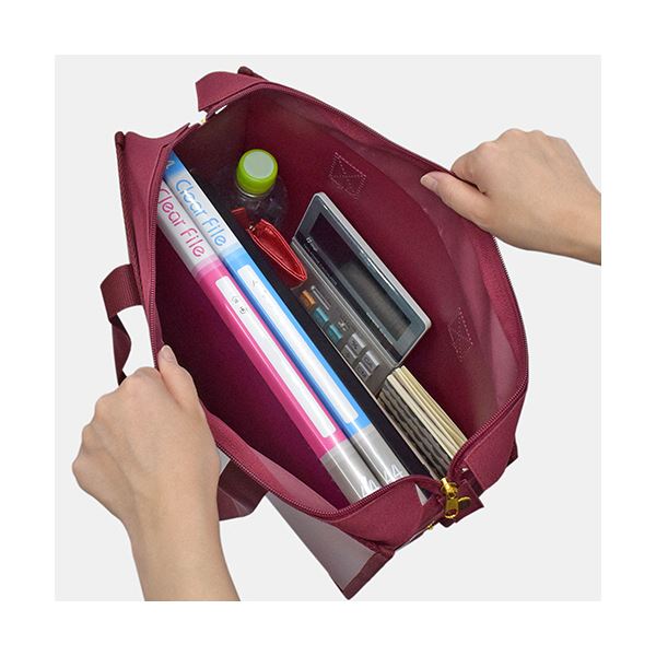 （まとめ）サクラクレパス ノータムオフィス 事務用 トートバッグJ ファスナー付 ネイビー UNT-A4JC#38 1個【×5セット】 送料無料の通販は