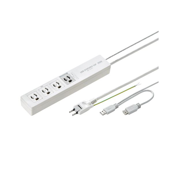 パソコン PC 連動タップ（USB感知式） TAP-RE34U-2 電流感知で自動ON/OFF パソコンと連動するUSBポートタップが便利すぎる パソコン自動電源制御タップ TAP-RE34U-2 送料無料の通販は