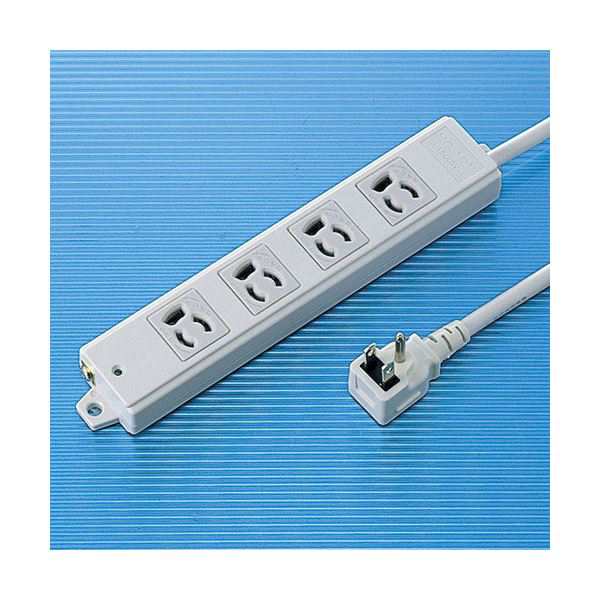 (まとめ) 工事物件タップ(4個口・1m) TAP-K4L-1【×2セット】 パワフルな3Pプラグ・マグネット搭載のL字型抜け止めタップ 工事物件に最適な4個口・1m長さで便利さ倍増 まとめてお得な2セット 送料無料