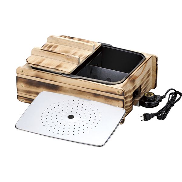 多用途 おでん鍋/調理家電 【約290×387×138mm】 日本製 国産 ステンレス 焼杉風木枠付き 『ふるさとのれん』 〔キッチン 台所〕 送料無料の通販は 8,716円