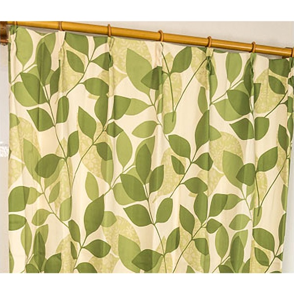 遮光カーテン サンシェード 2枚組 / 100cm×135cm グリーン / リーフ柄 洗える ウォッシャブル 形状記憶 『レックス』 九装 緑 送料無料の通販は 5,237円