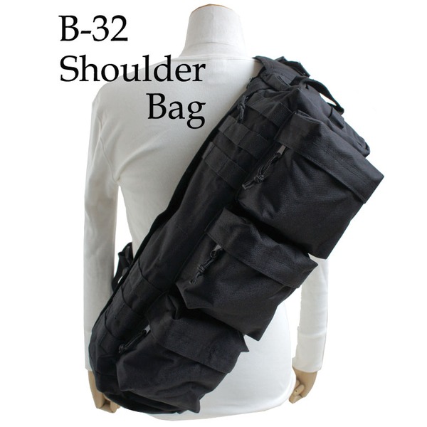 アメリカ軍 ワンショルダー バッグ カバン ブラック MO LLE対応 防水 手提げ ショルダー 2WAY 米軍 レプリカ ミリタリーウェア 黒
