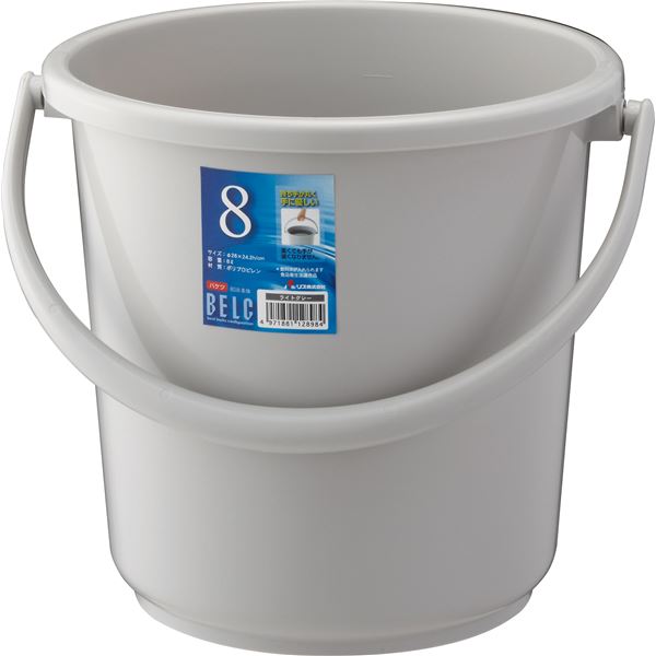 【20セット】 ポリバケツ/清掃用品 【8SB 本体】 ライトグレー 丸型 (円形 ラウンド) 『ベルク』 〔家庭用品 掃除用品 業務用〕 送料無料の通販は 9,075円