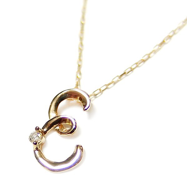 イニシャル ネックレス ダイヤモンド ネックレス 一粒 0.01ct K18 ゴールド 文字 E ダイヤネックレス ペンダント 送料無料の通販は