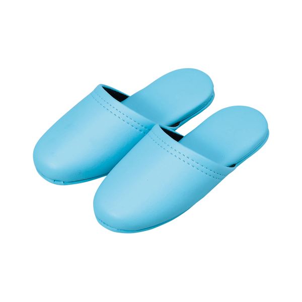 （まとめ） オーミケンシ レザー調スリッパ（子供用） 10800040 ブルー 1足入 【×5セット】 青 送料無料の通販は 5,473円