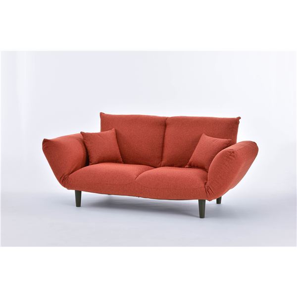 カウチソファー/リクライニングソファー 【2人掛け ウォームレッド】 クッション付き 日本製 国産 『バゲット』 赤 送料無料の通販は