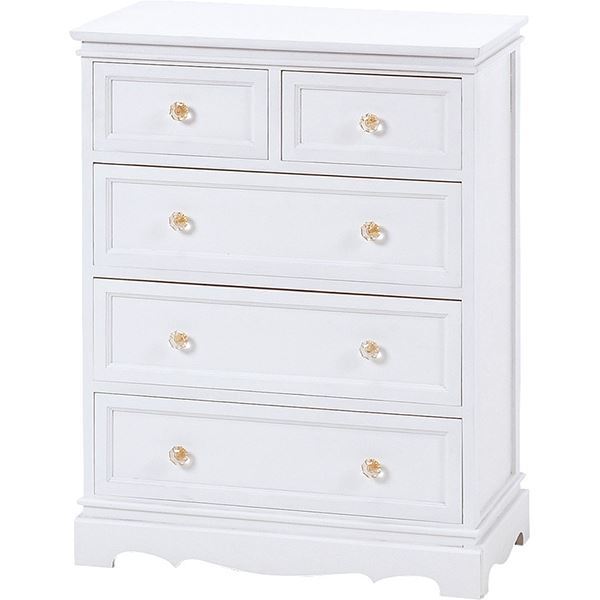 チェスト 整理 収納 キャビネット タンス 4段 約幅60cm ホワイト 木製 桐材 引き出し 取っ手付き 姫系 完成品 リビング ダイニング インテリア家具 白 送料無料の通販は