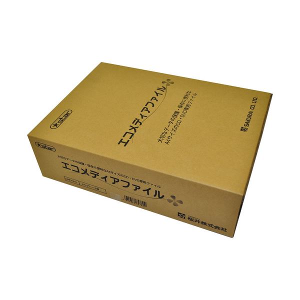 （まとめ） 桜井 エコメディアファイル スリムA4 6穴 グレー EMFA4GS 1パック（5冊） 【×4セット】 送料無料の通販は