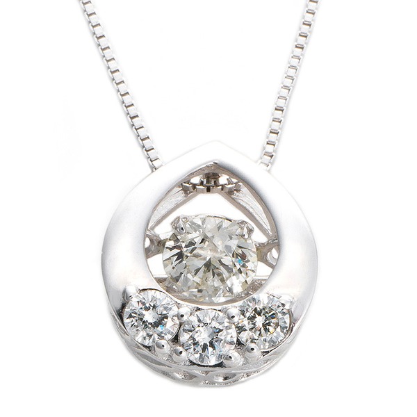 ダイヤモンド ネックレス K18 ホワイトゴールド 0.2ct ダンシングストーン ダイヤモンドスウィングネックレス 雫モチーフ 揺れる ダイヤ ペンダント 鑑別カード付き 白 送料無料の通販は 55,478円