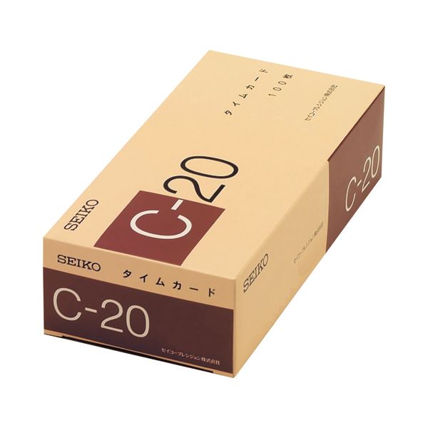 (まとめ) セイコープレシジョン セイコー用タイムカード 20日締 日付印字あり C-20カ-ド 1パック(100枚) 【×3セット】 送料無料