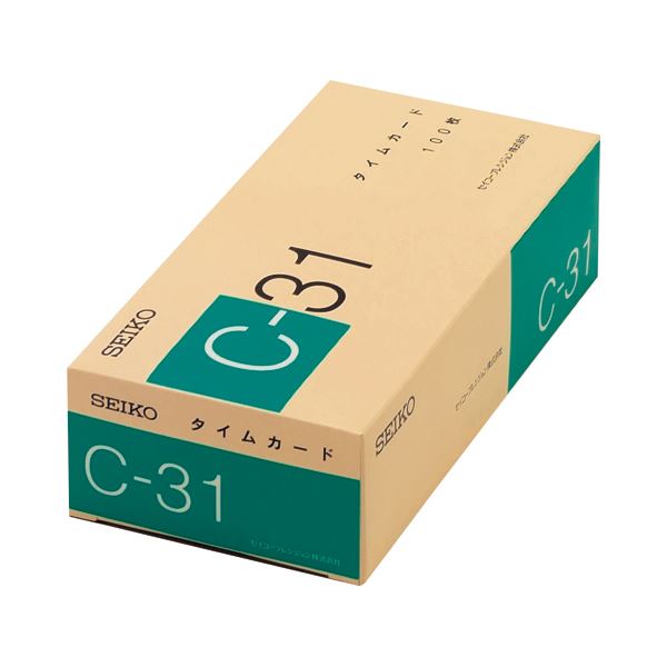 (まとめ) セイコープレシジョン セイコー用タイムカード 月末締 日付印字あり C-31カ-ド 1パック(100枚) 【×3セット】 送料無料